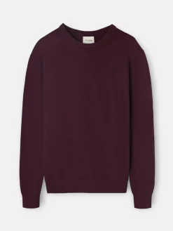 Silbon Smart Casual·Jerséis Y Cárdigan-Jersey classic cuello redondo oscuro Burdeos