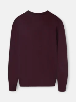 Silbon Smart Casual·Jerséis Y Cárdigan-Jersey classic cuello redondo oscuro Burdeos