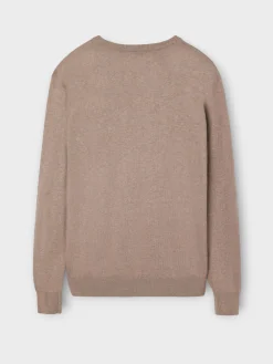 Silbon Smart Casual·Jerséis Y Cárdigan-Jersey cuello pico retro claro Marron