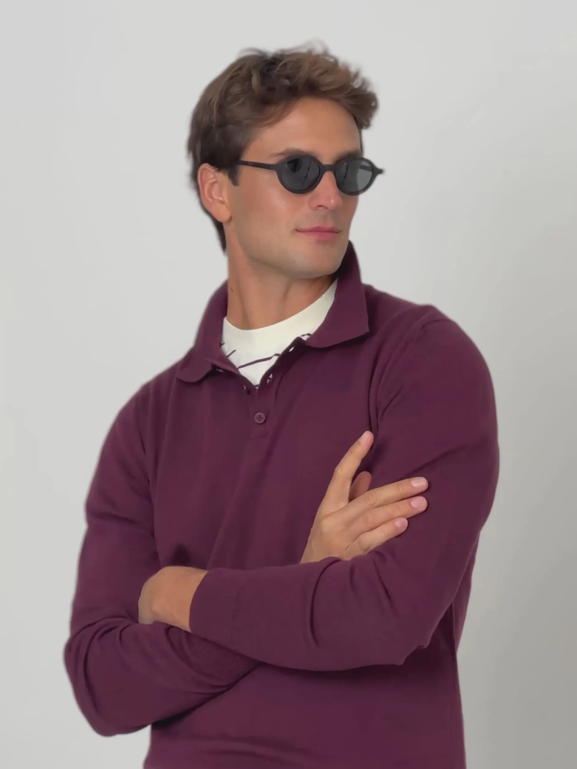 Silbon Smart Casual·Jerséis Y Cárdigan-Jersey cuello polo Burdeos