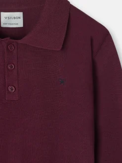 Silbon Smart Casual·Jerséis Y Cárdigan-Jersey cuello polo Burdeos