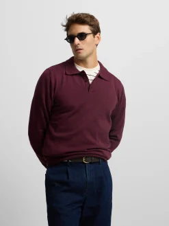 Silbon Smart Casual·Jerséis Y Cárdigan-Jersey cuello polo Burdeos