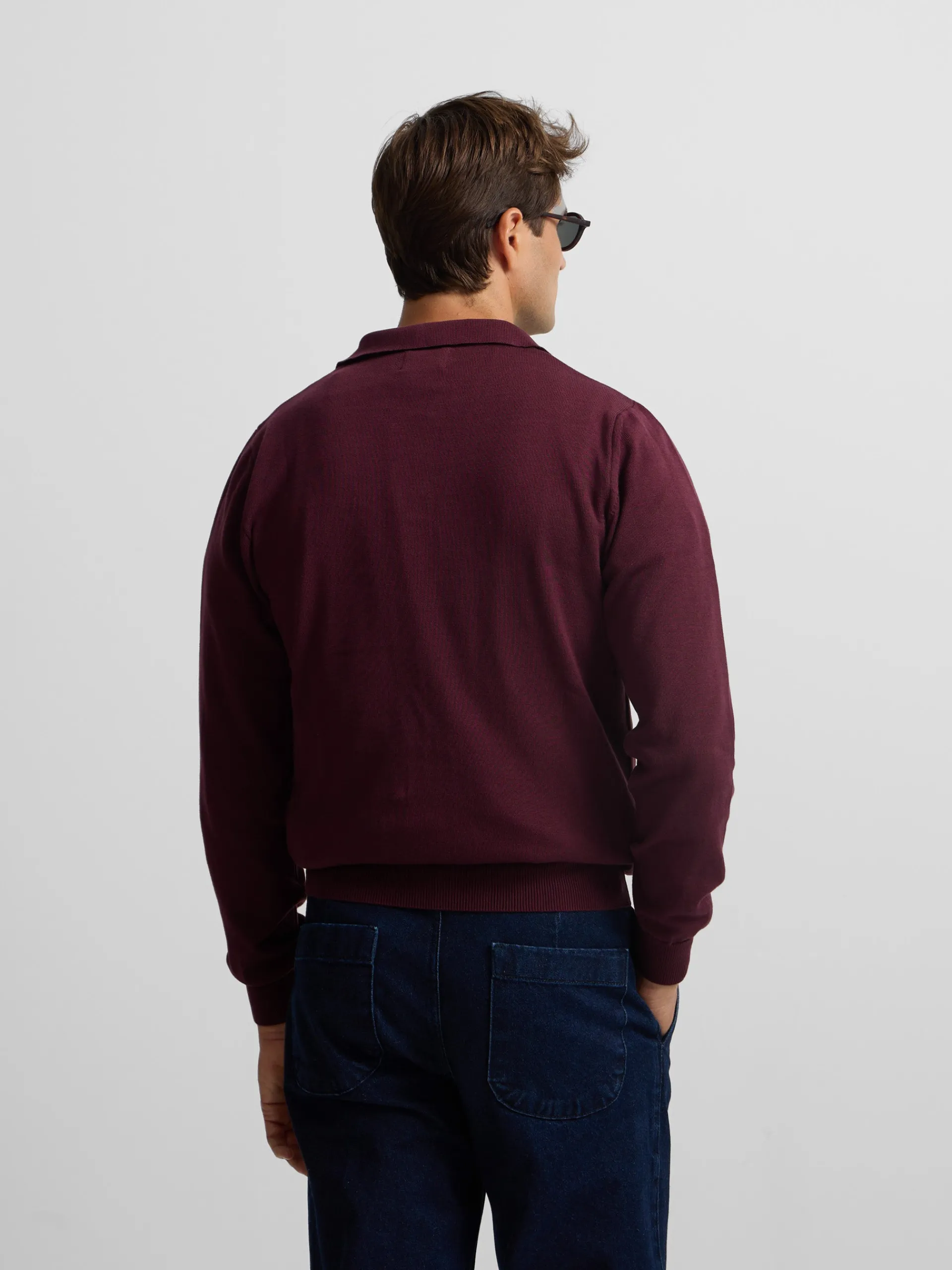 Silbon Smart Casual·Jerséis Y Cárdigan-Jersey cuello polo Burdeos