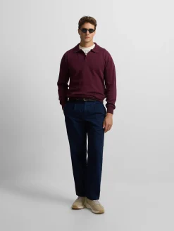 Silbon Smart Casual·Jerséis Y Cárdigan-Jersey cuello polo Burdeos