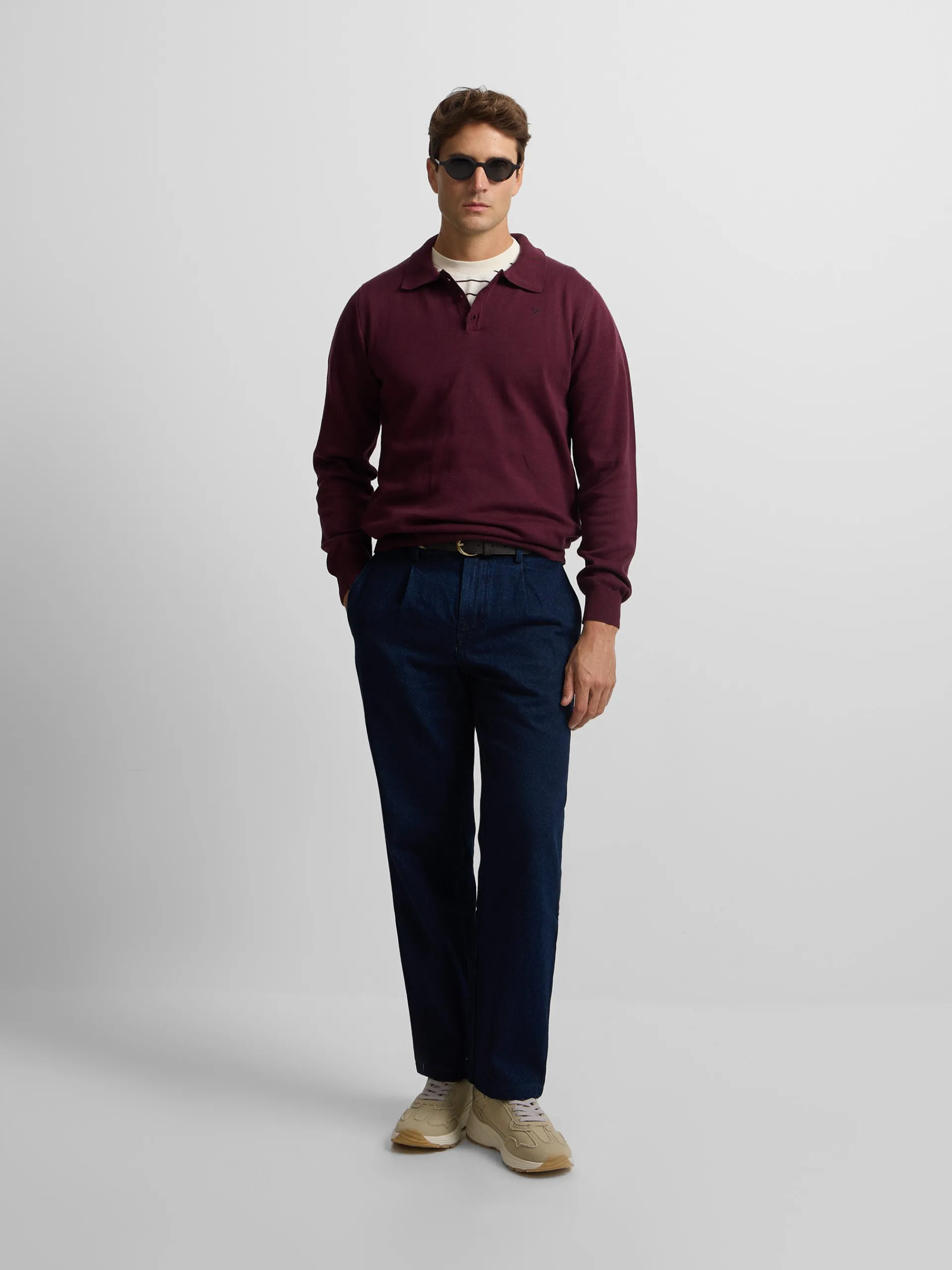 Silbon Smart Casual·Jerséis Y Cárdigan-Jersey cuello polo Burdeos