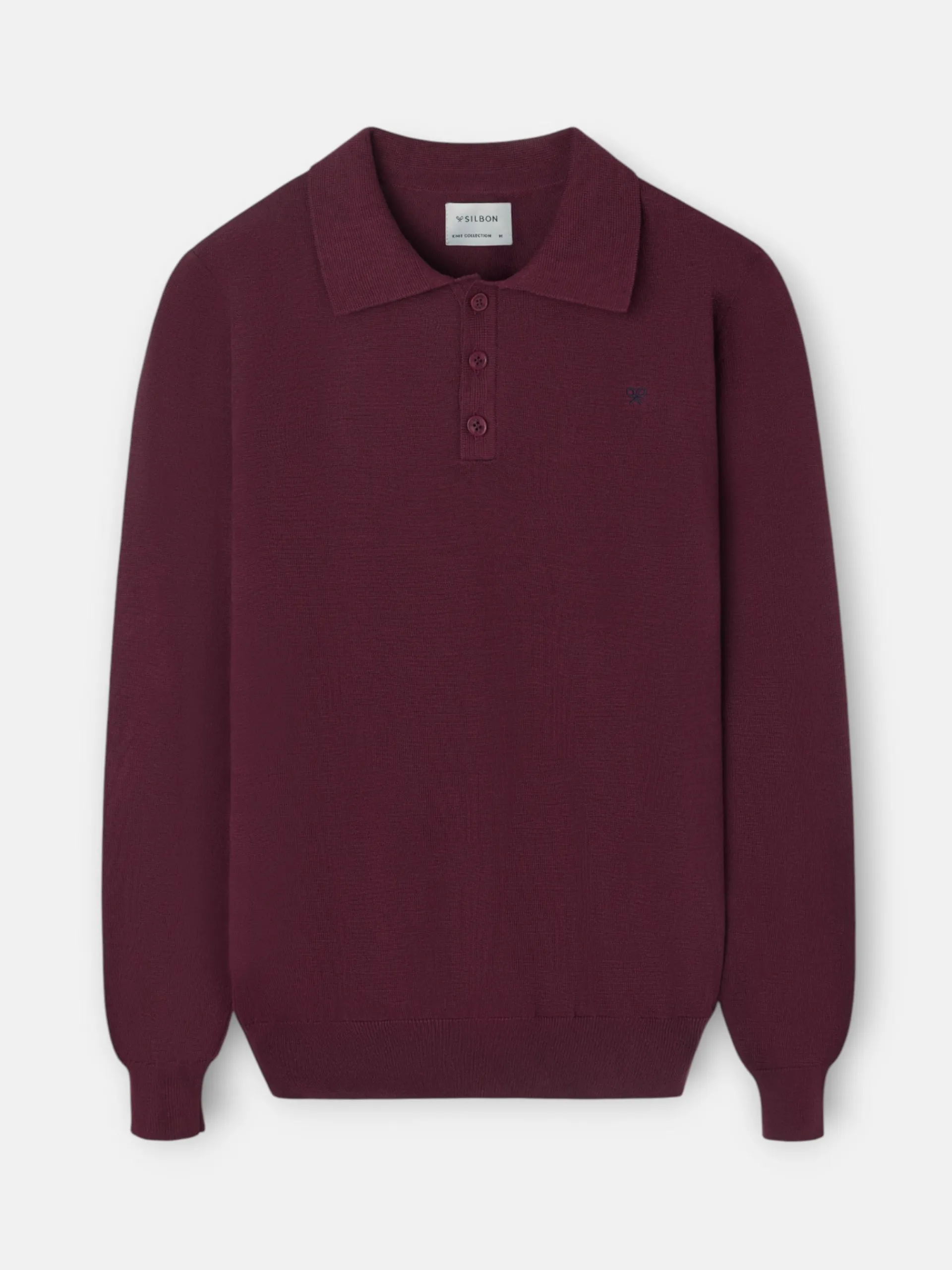 Silbon Smart Casual·Jerséis Y Cárdigan-Jersey cuello polo Burdeos