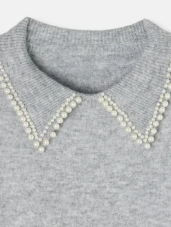 Silbon Punto-Jersey cuello polo Gris