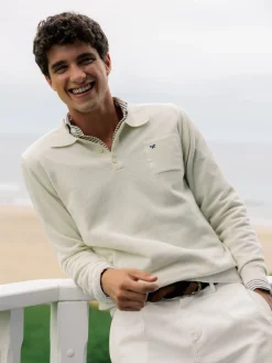 Silbon Smart Casual·Jerséis Y Cárdigan-Jersey cuello polo minilogo Beige