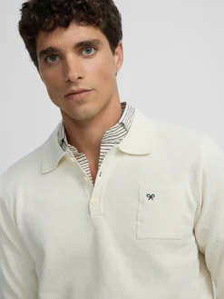 Silbon Smart Casual·Jerséis Y Cárdigan-Jersey cuello polo minilogo Beige