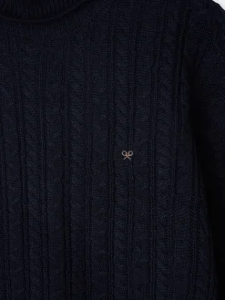 Silbon Smart Casual·Jerséis Y Cárdigan-Jersey cuello vuelto de ochos azul marino Azul&nbsp;marino