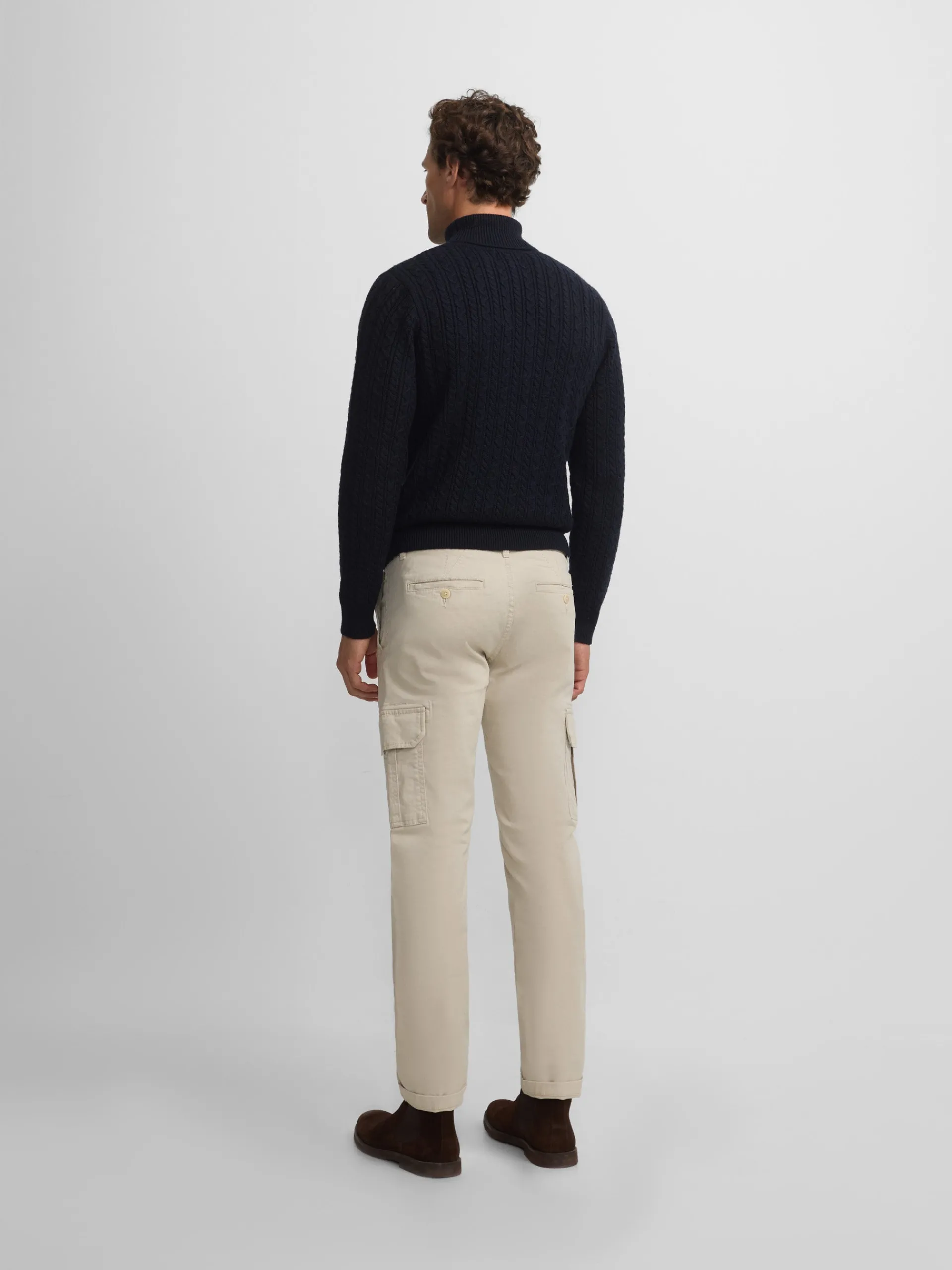 Silbon Smart Casual·Jerséis Y Cárdigan-Jersey cuello vuelto de ochos azul marino Azul marino