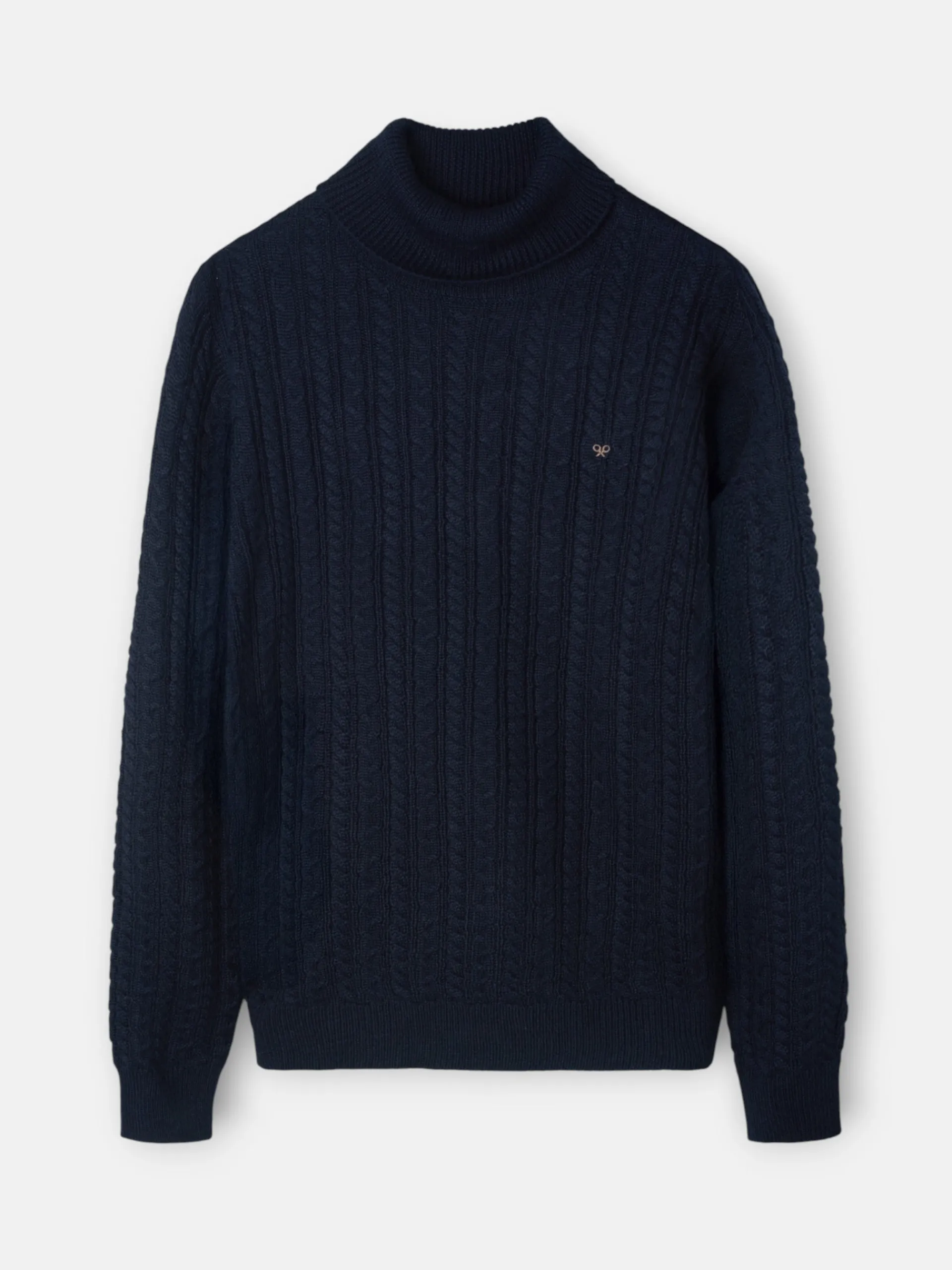 Silbon Smart Casual·Jerséis Y Cárdigan-Jersey cuello vuelto de ochos azul marino Azul marino