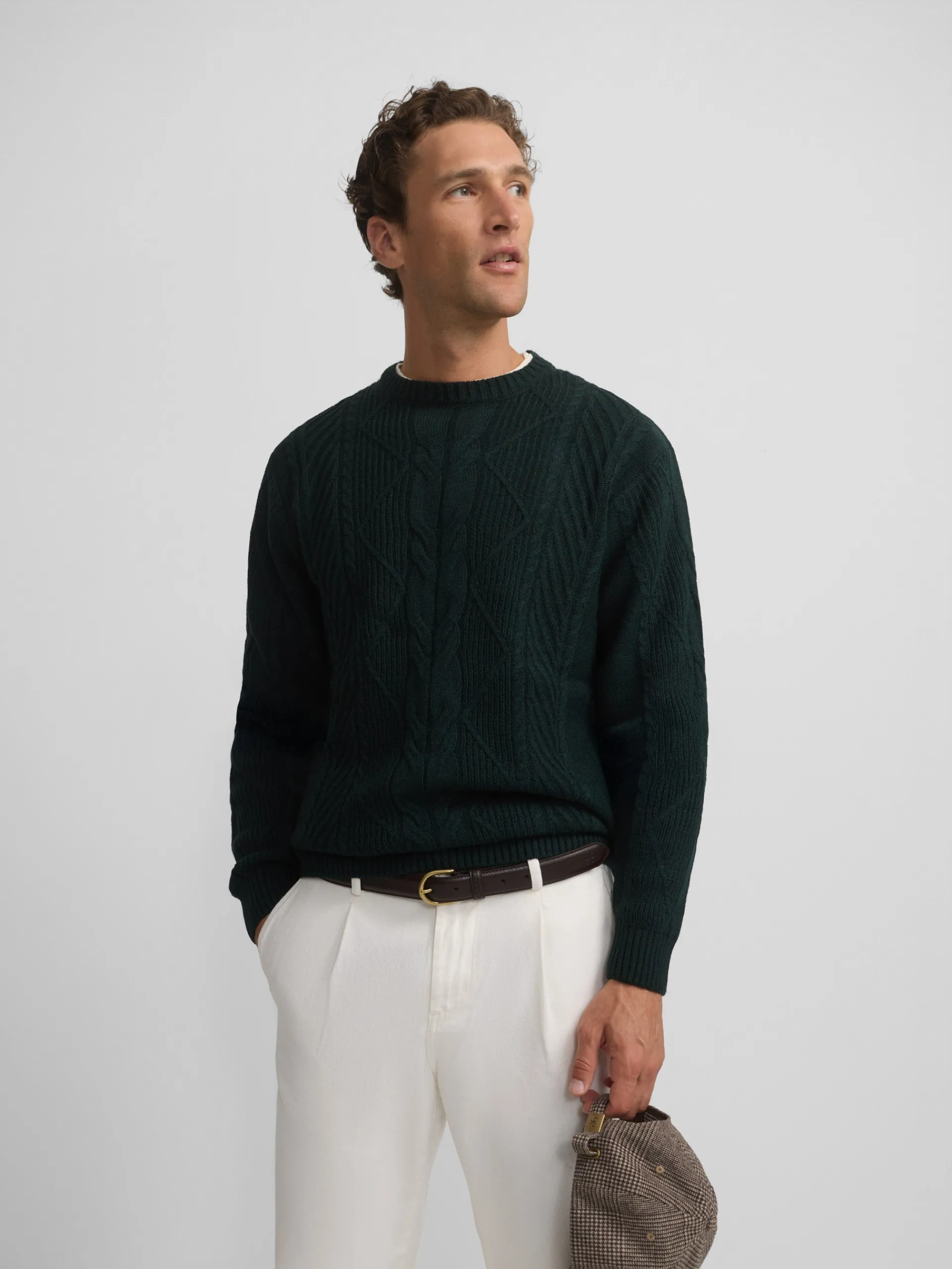 Silbon Smart Casual·Jerséis Y Cárdigan-Jersey de ochos Verde