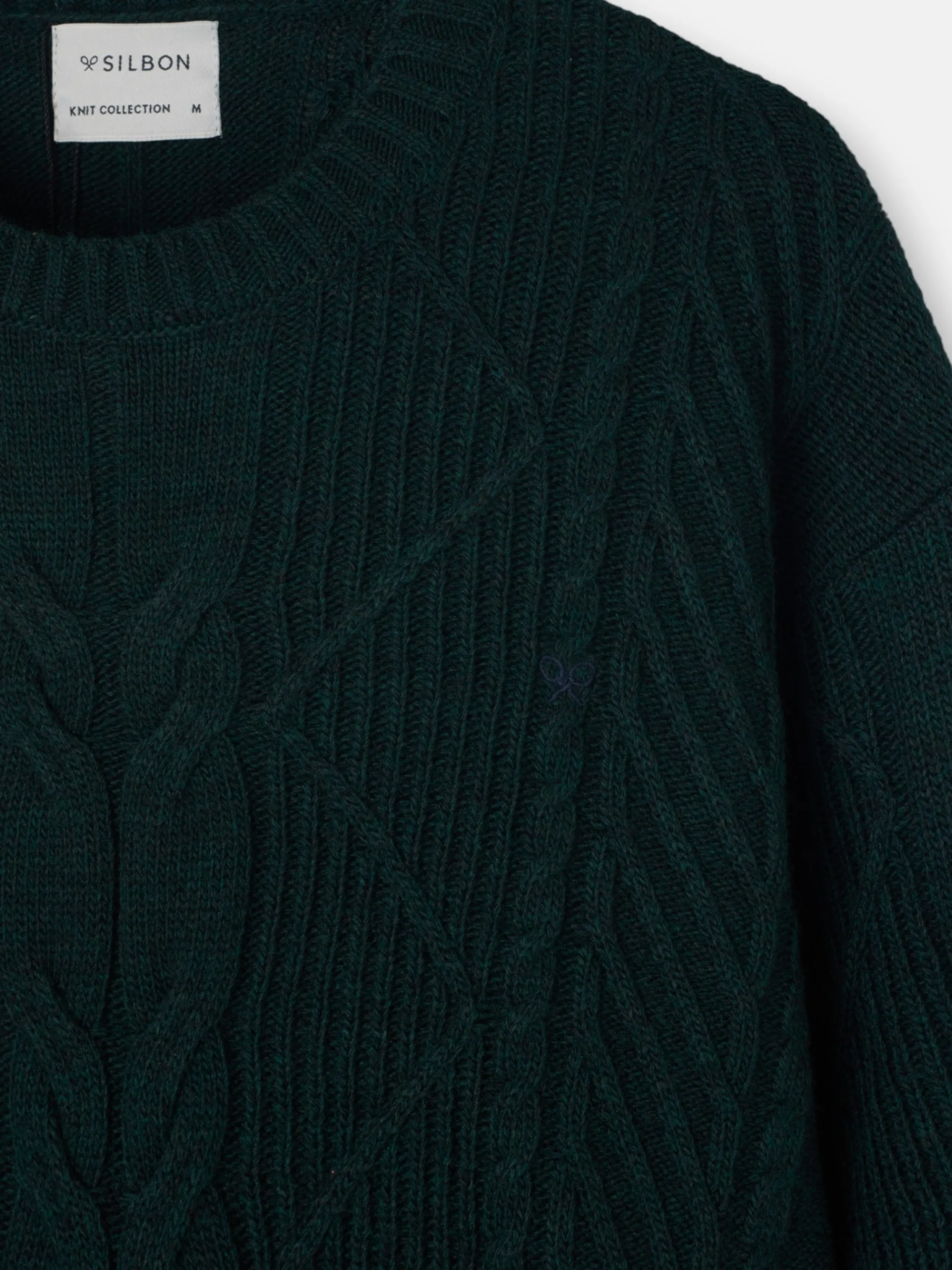 Silbon Smart Casual·Jerséis Y Cárdigan-Jersey de ochos Verde