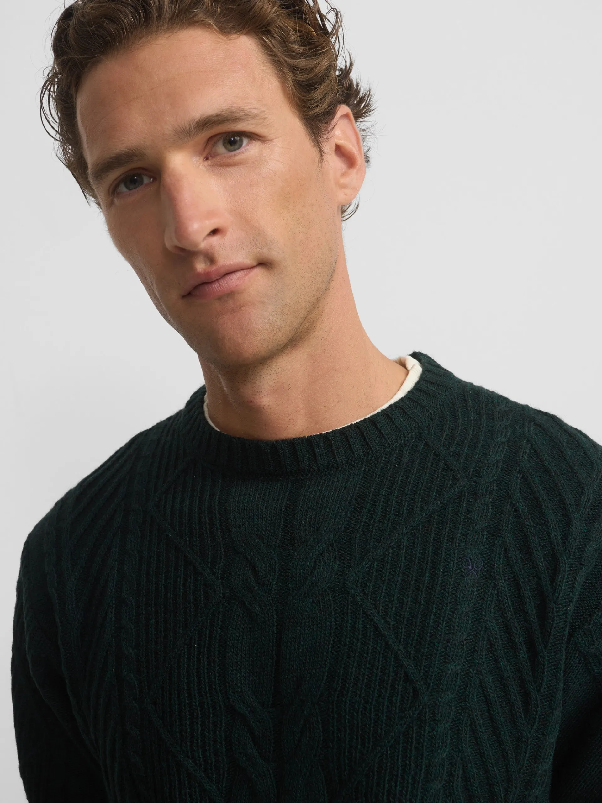 Silbon Smart Casual·Jerséis Y Cárdigan-Jersey de ochos Verde