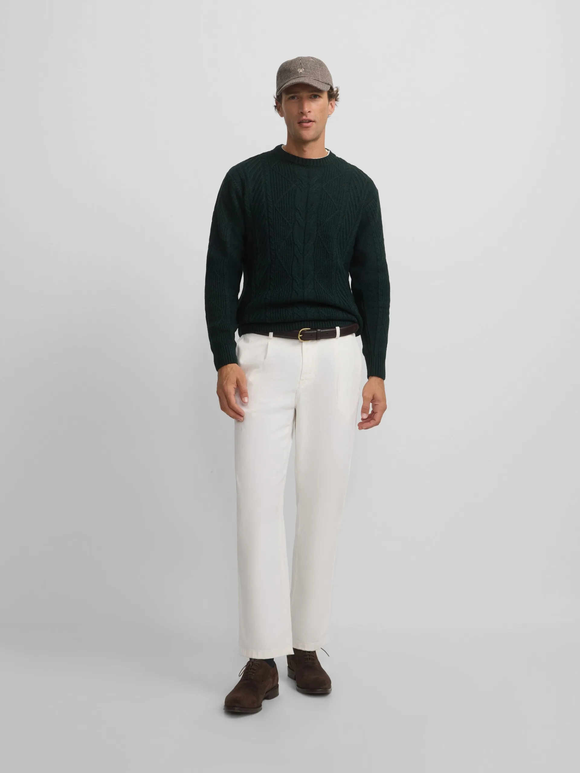 Silbon Smart Casual·Jerséis Y Cárdigan-Jersey de ochos Verde