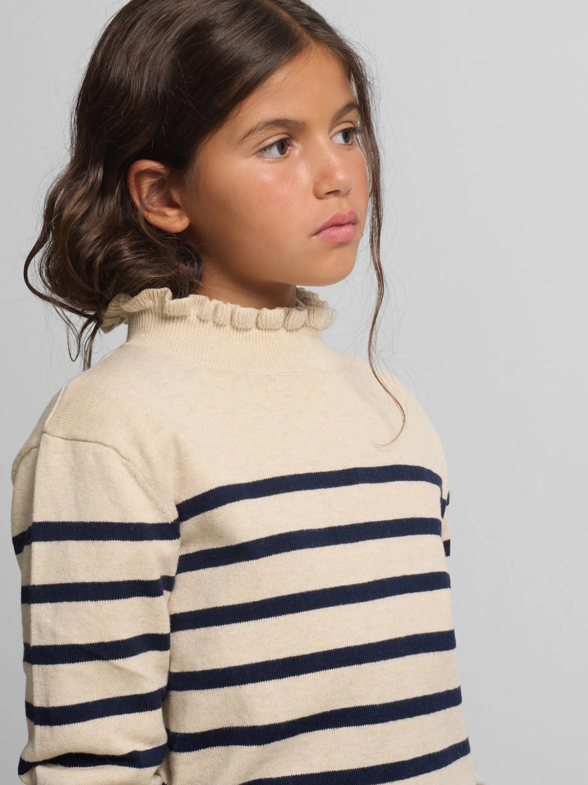 Silbon Exterior Y Punto-Jersey girl punto rayas marino Azul marino