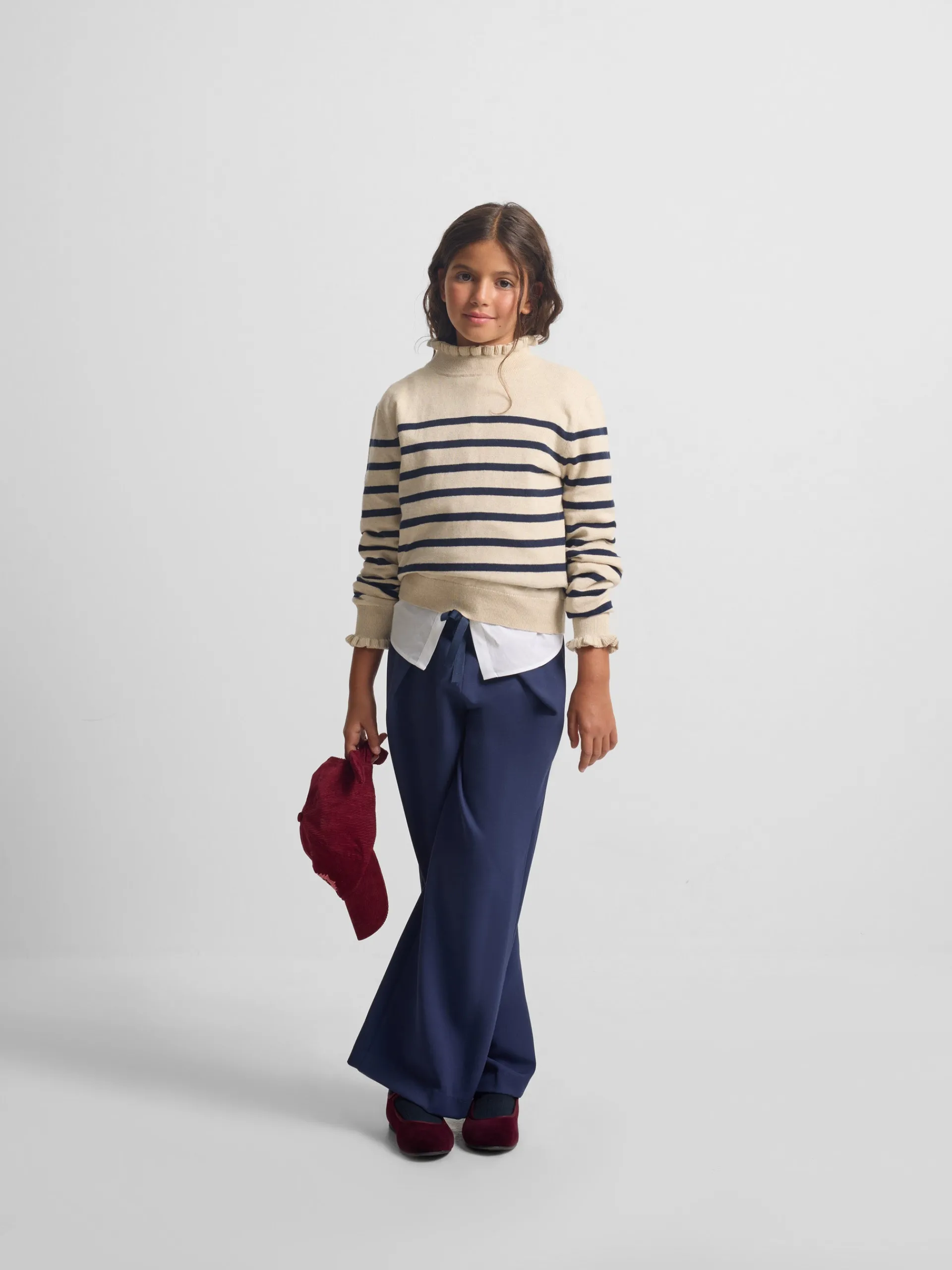 Silbon Exterior Y Punto-Jersey girl punto rayas marino Azul marino