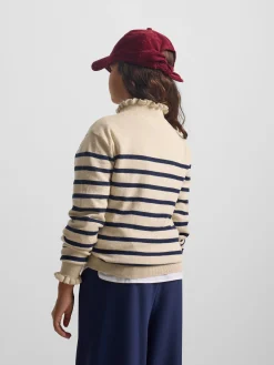 Silbon Exterior Y Punto-Jersey girl punto rayas marino Azul marino