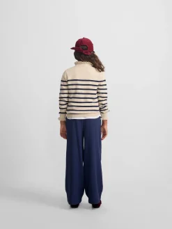 Silbon Exterior Y Punto-Jersey girl punto rayas marino Azul marino