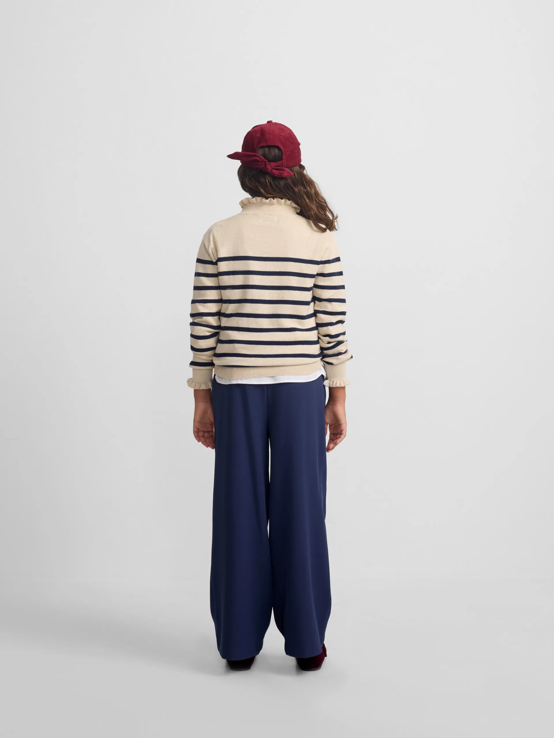 Silbon Exterior Y Punto-Jersey girl punto rayas marino Azul marino