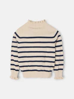 Silbon Exterior Y Punto-Jersey girl punto rayas marino Azul marino
