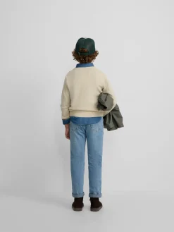 Silbon Jerséis-Jersey kids liso botones Beige