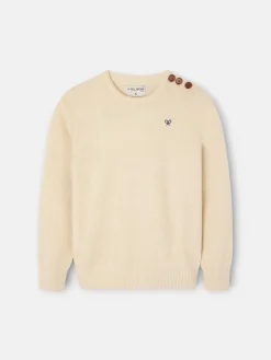 Silbon Jerséis-Jersey kids liso botones Beige