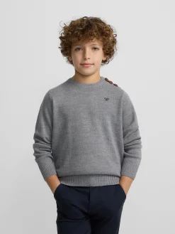 Silbon Jerséis-Jersey kids liso botones Gris