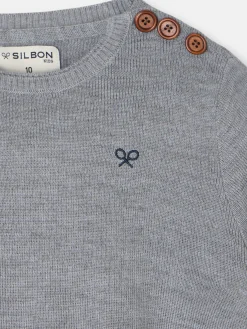 Silbon Jerséis-Jersey kids liso botones Gris