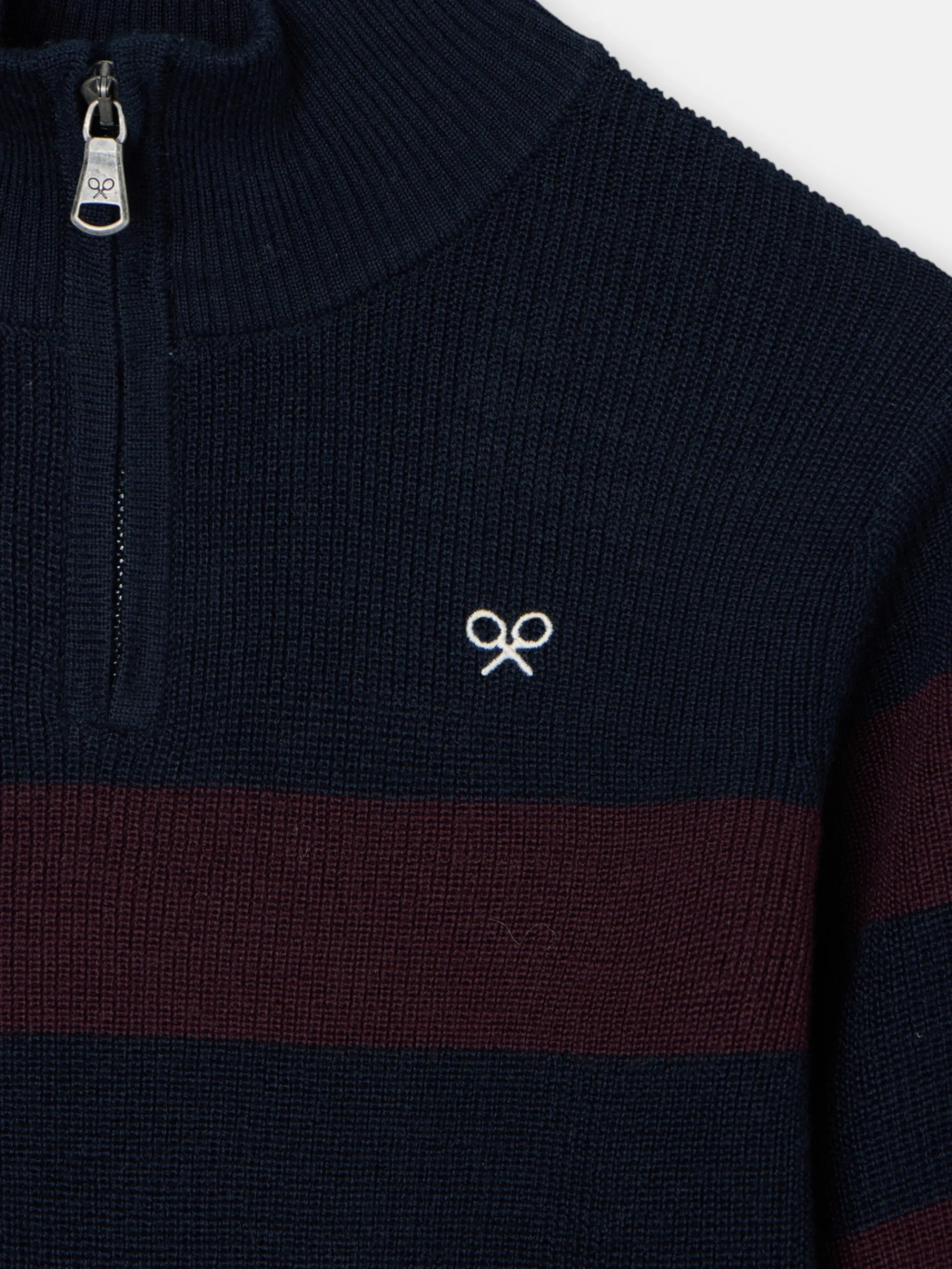 Silbon Jerséis-Jersey kids rayas media cremallera Burdeos