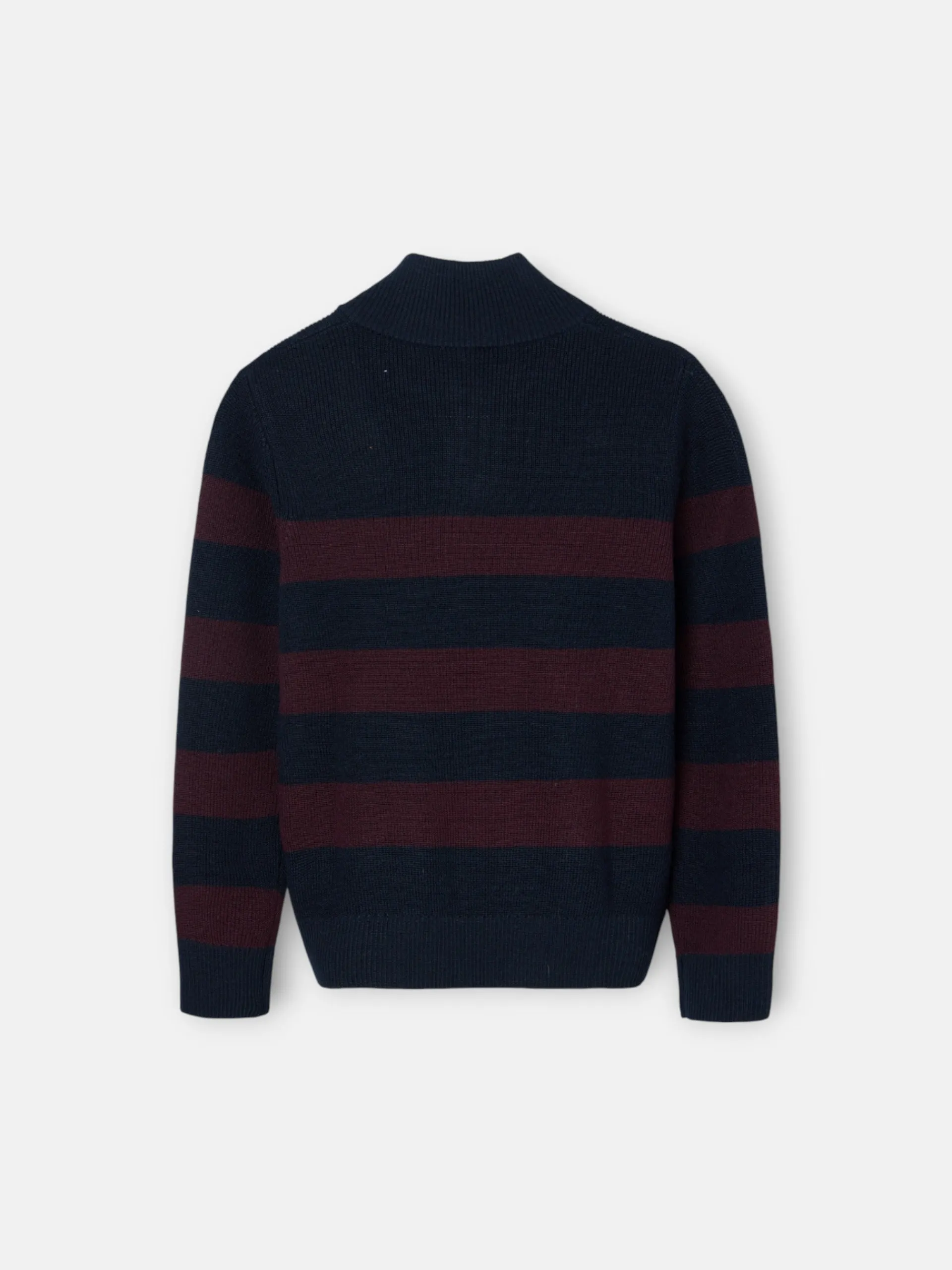 Silbon Jerséis-Jersey kids rayas media cremallera Burdeos