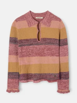 Silbon Punto-Jersey punto rayas s Rosa