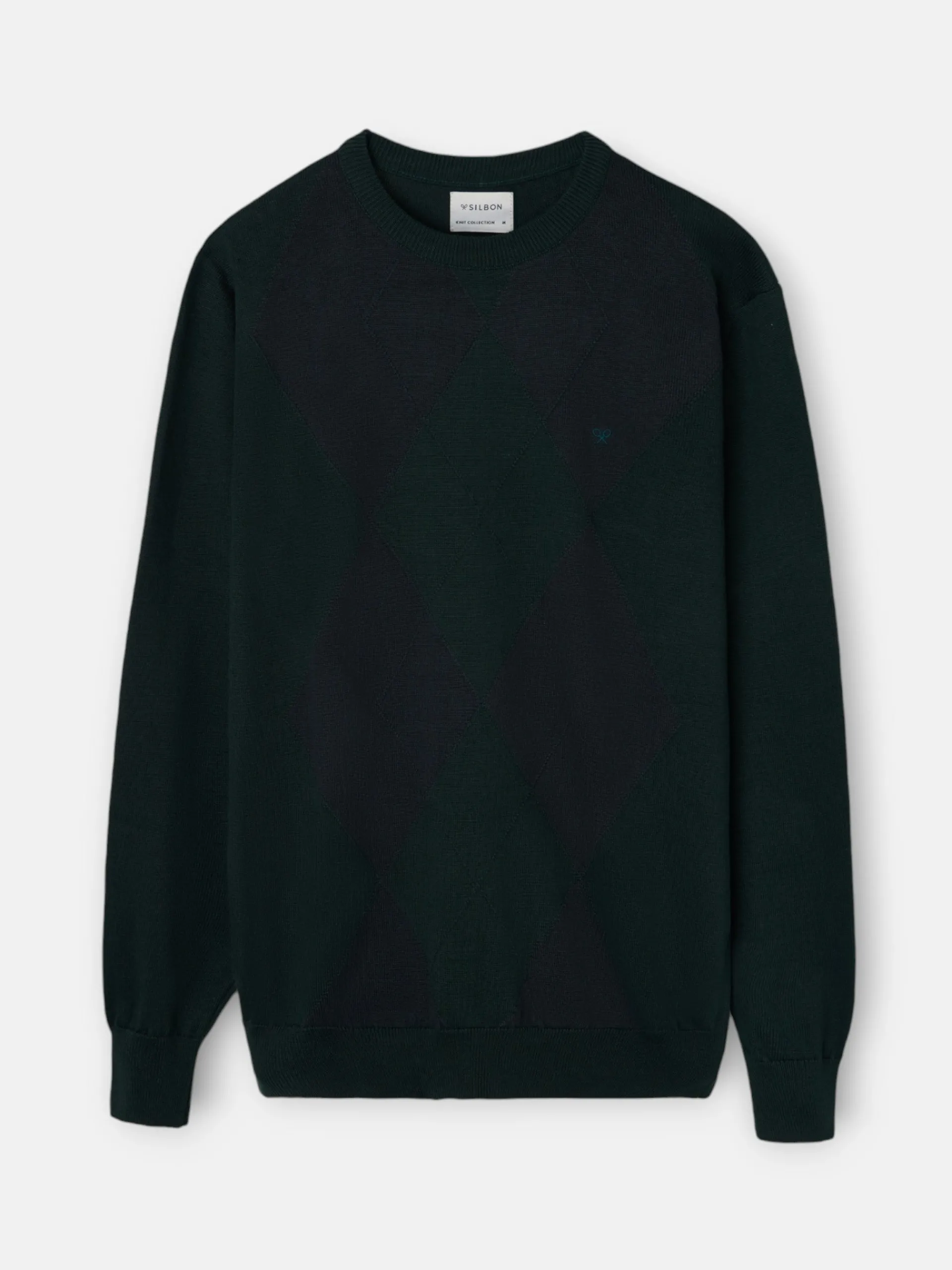 Silbon Smart Casual·Jerséis Y Cárdigan-Jersey retro rombos Verde