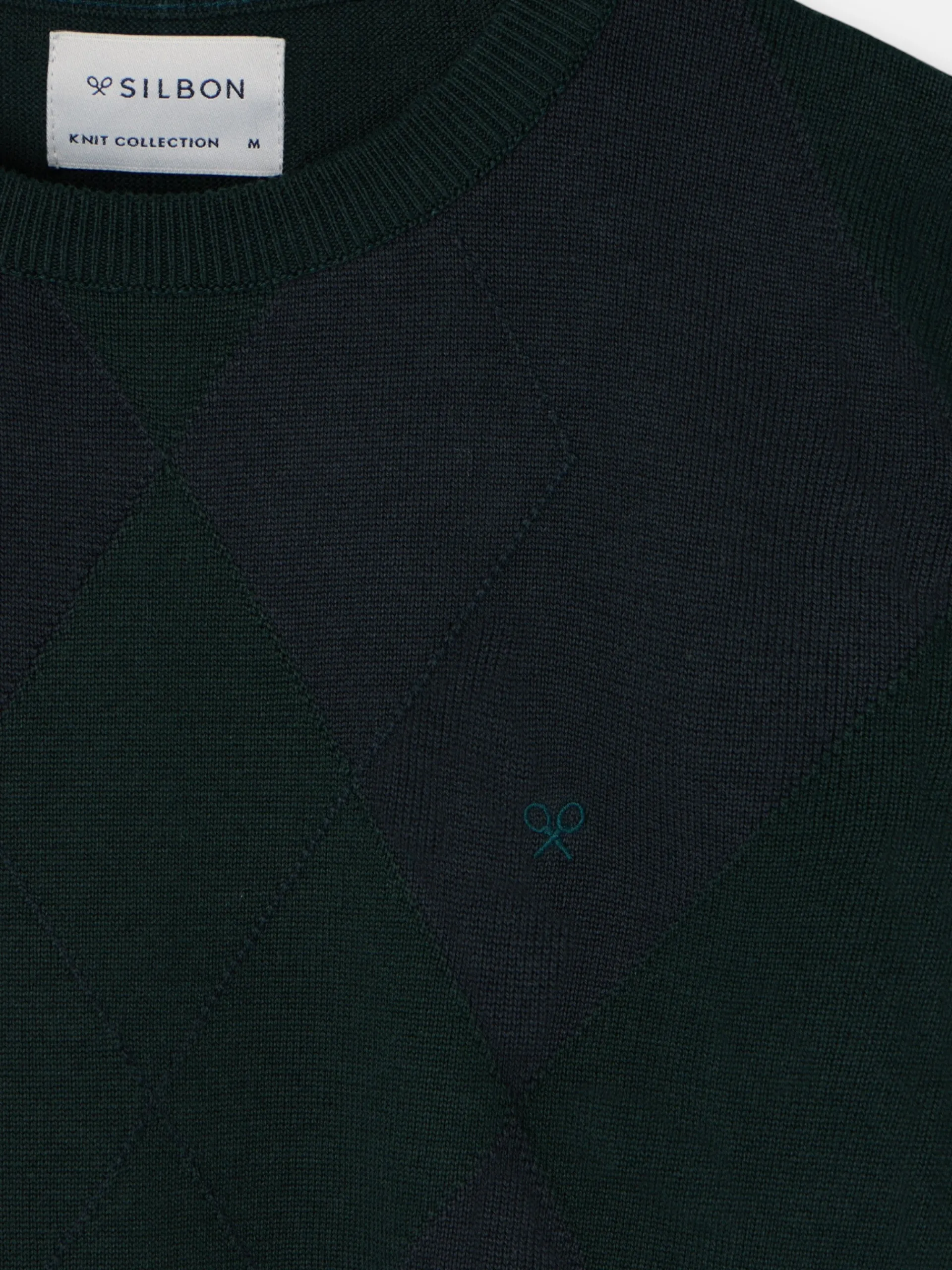 Silbon Smart Casual·Jerséis Y Cárdigan-Jersey retro rombos Verde