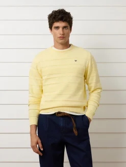 Silbon Smart Casual·Jerséis Y Cárdigan-Jersey trenzado minilogo Amarillo