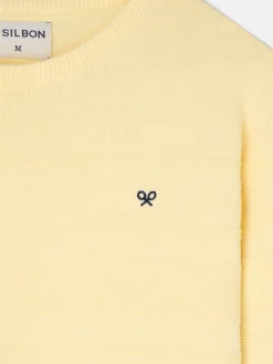 Silbon Smart Casual·Jerséis Y Cárdigan-Jersey trenzado minilogo Amarillo