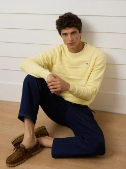 Silbon Smart Casual·Jerséis Y Cárdigan-Jersey trenzado minilogo Amarillo