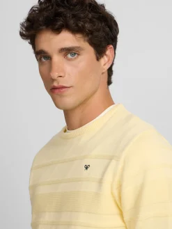 Silbon Smart Casual·Jerséis Y Cárdigan-Jersey trenzado minilogo Amarillo