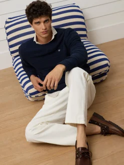 Silbon Smart Casual·Jerséis Y Cárdigan-Jersey trenzado minilogo azul marino Azul&nbsp;marino