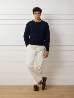 Silbon Smart Casual·Jerséis Y Cárdigan-Jersey trenzado minilogo azul marino Azul&nbsp;marino