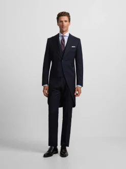 Silbon Formal Y Etiqueta·Chaqués Y Esmoquin-Levita chaque espiga azul marino Azul marino