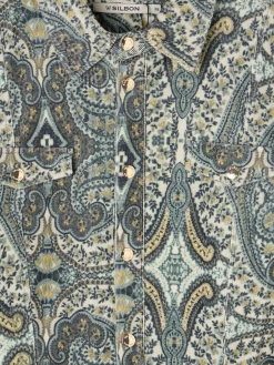 Silbon Vestidos, Monos Y Faldas-Mono pana estampado cachemir verde Burdeos