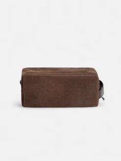 Silbon Accesorios·Mochilas, Bolsas De Viaje Y Neceseres-Neceser piel detalle marron oscuro Marron oscuro