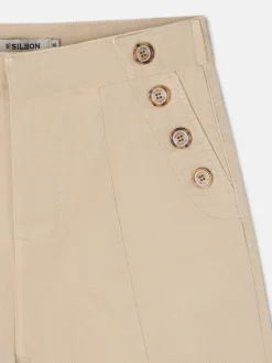 Silbon Pantalones-Pantalon culotte marinero Beige