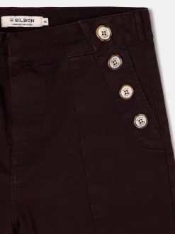 Silbon Pantalones-Pantalon culotte marinero marron oscuro Marron&nbsp;oscuro