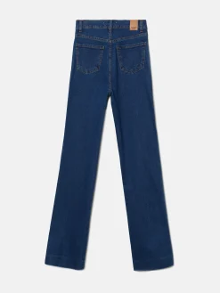 Silbon Pantalones-Pantalon denim flare bolsillos Azul