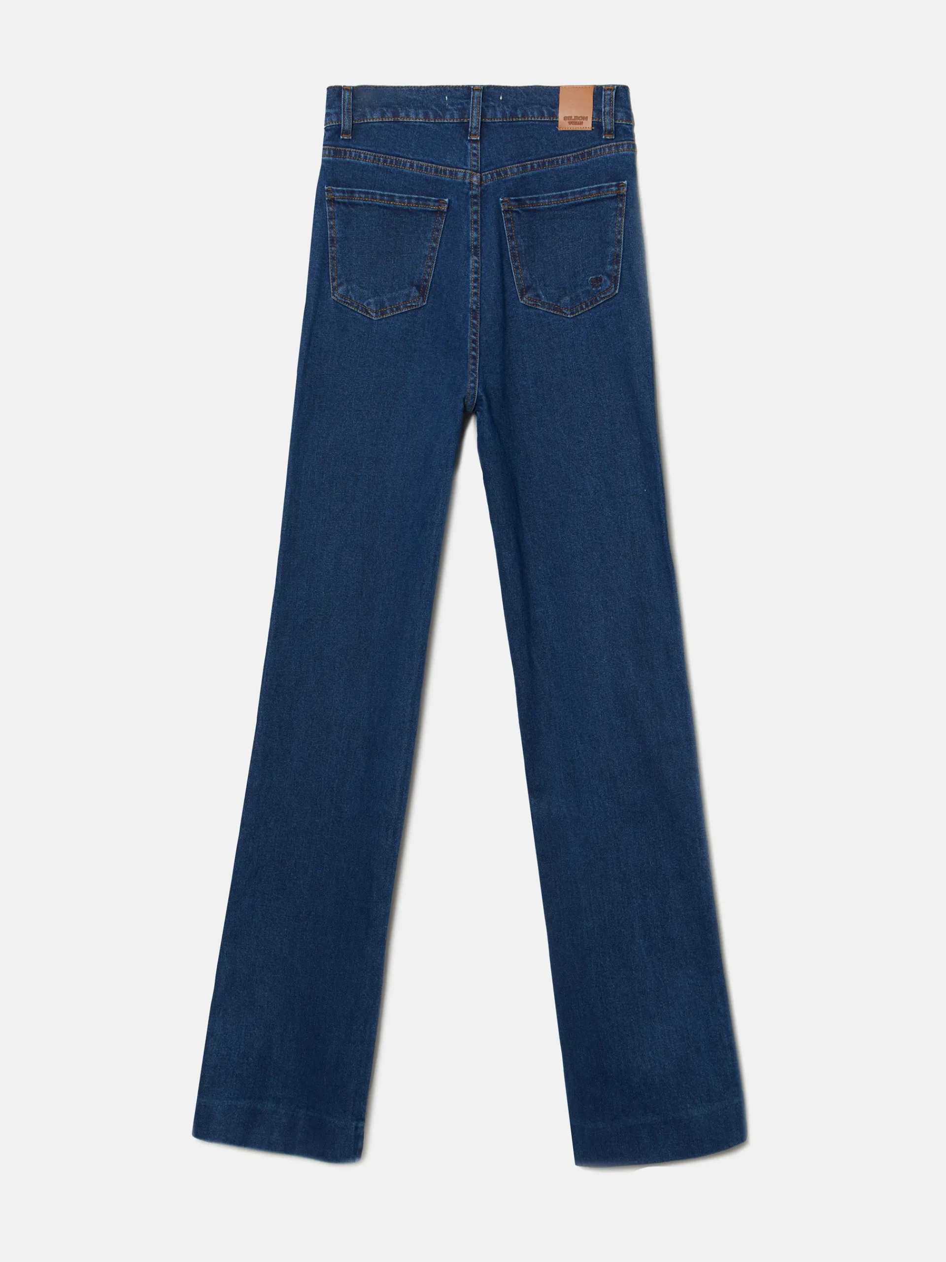 Silbon Pantalones-Pantalon denim flare bolsillos Azul