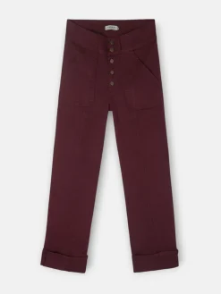 Silbon Pantalones-Pantalon denim vuelta Burdeos
