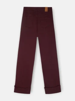 Silbon Pantalones-Pantalon denim vuelta Burdeos